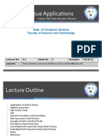 Stack & Queue Applications: Dept. of Computer Science Faculty of Science and Technology