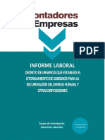 DU Establece El Otorgamiento de Subsidios para La Recuperación Del Empleo formal-C&E