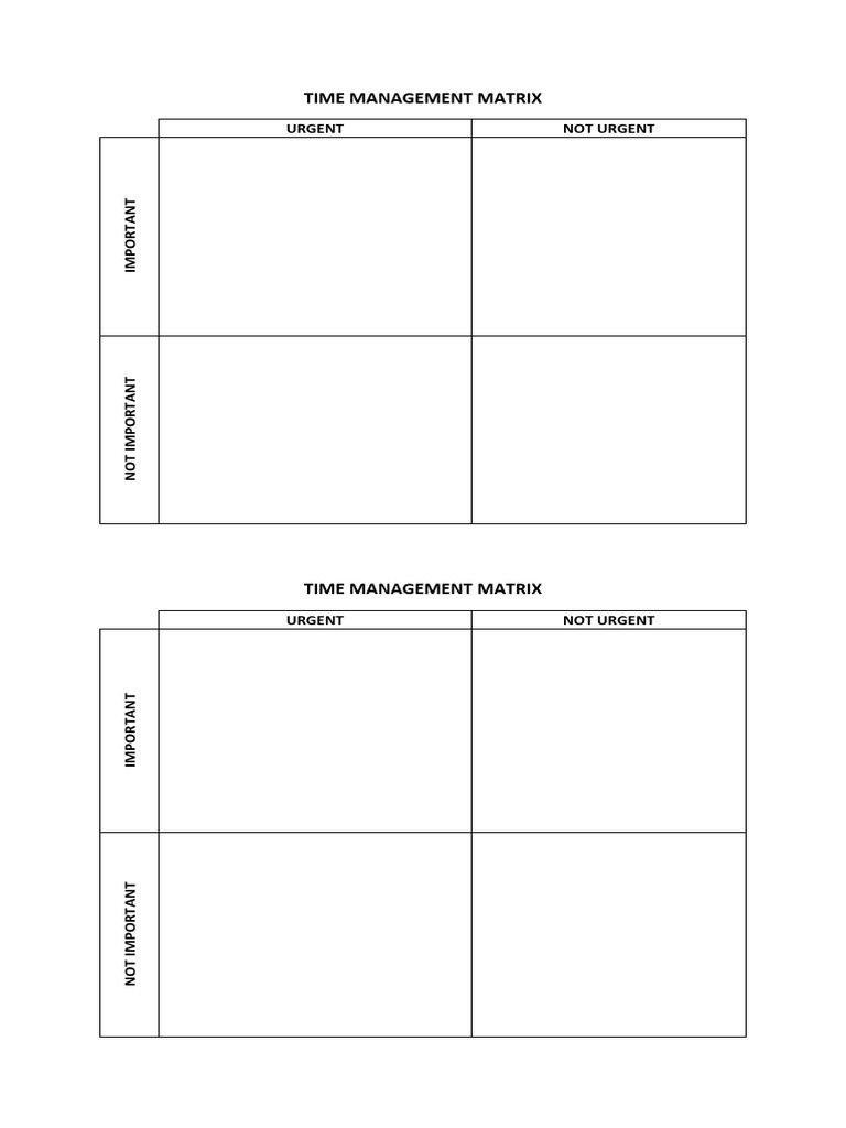 Time Management Matrix | PDF