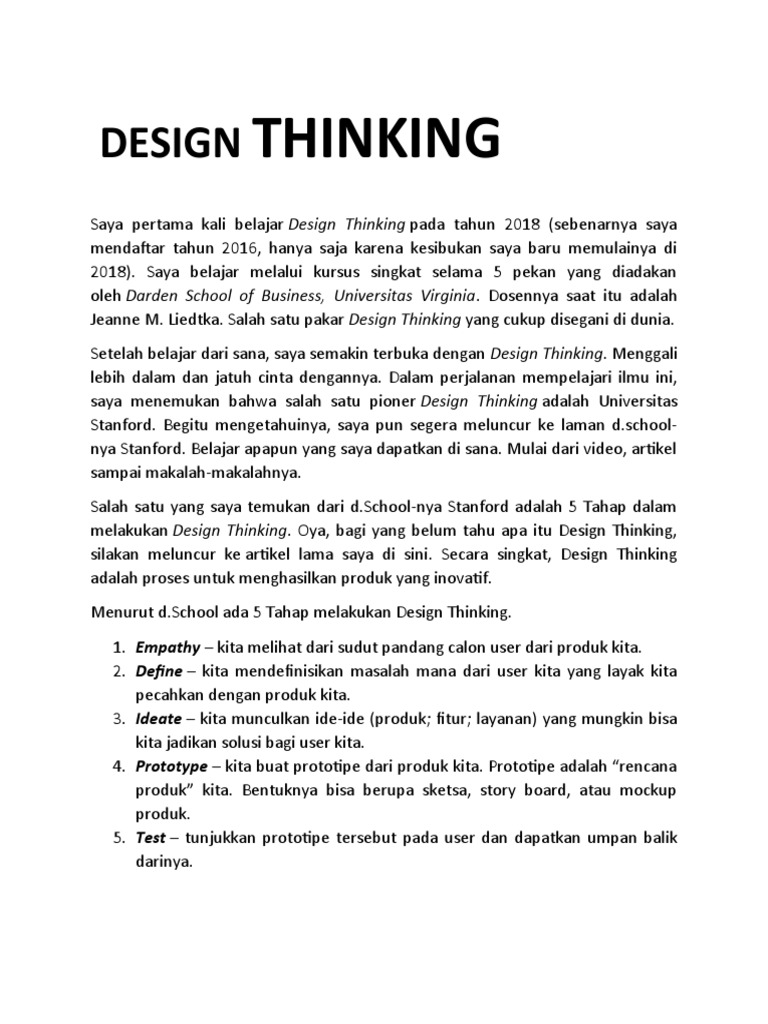 Proses Design Thinking untuk Produk Makanan | PDF