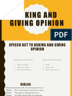 Asking and Giving Opinion