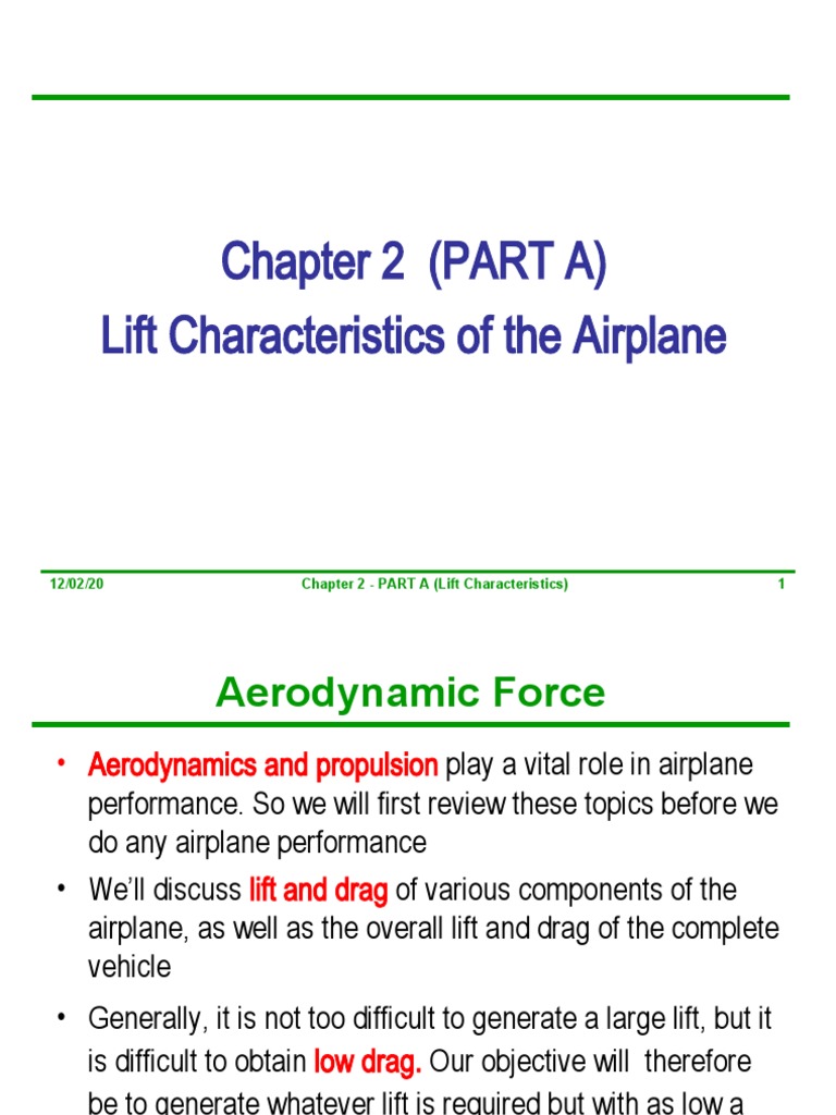 Airplane Lift and Drag Characteristics | PDF | Mach Number | Lift (Force)