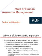 Fundamentals of Human Resource Management: Testing and Selection