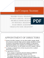 Directors and Company Secretary Duties
