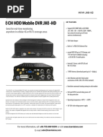 8CH Hard Disk Mobile DVR JH8-HD Spec Sheet