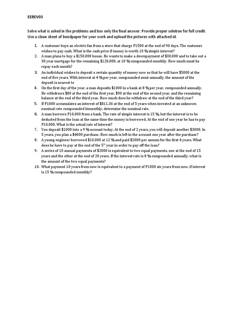 Financial Problem Solving Guide | PDF