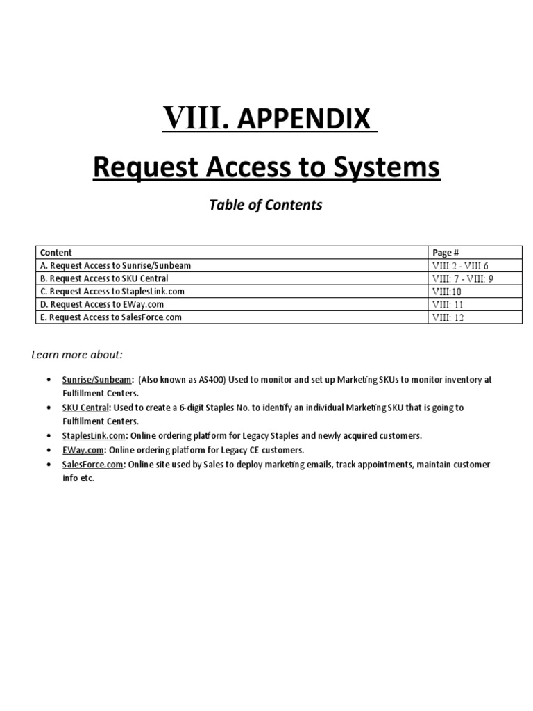 #8. Appendix Request Access To Systems | PDF | World Wide Web ...