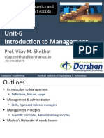 Unit-6 Introduction To Management: Prof. Vijay M. Shekhat