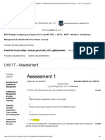 AICTE - NITTT - Module 8 - Institutional Management & Administrative Procedures - Unit 17 - Assessment