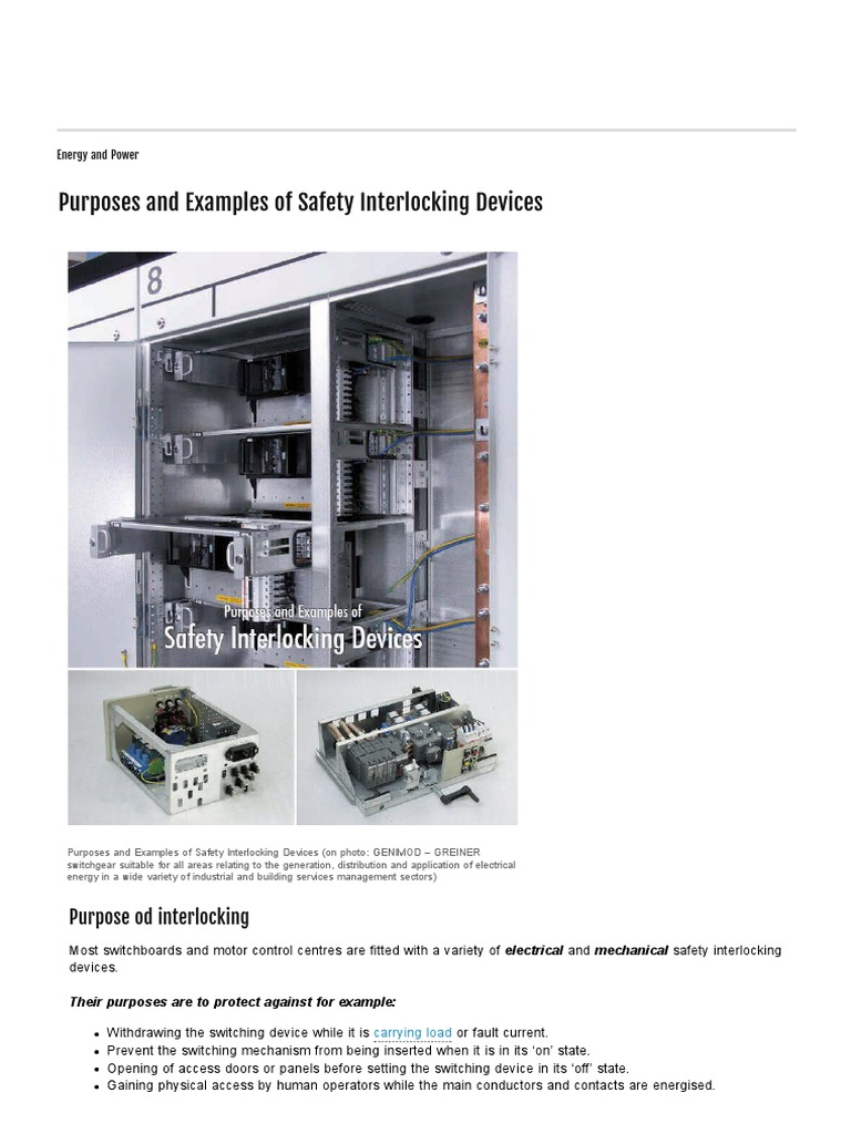 Purposes and Examples of Safety Interlocking Devices PDF