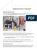 Should Transfer Switch Be Equipped With Contactors or Circuit Breakers