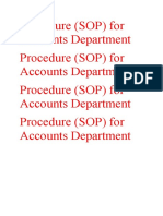 Procedure (SOP) For Accounts Department Procedure (SOP) For Accounts Department Procedure (SOP) For Accounts Department Procedure (SOP) For Accounts Department