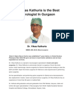 Dr. Vikas Kathuria Is The Best Neurologist in Gurgaon