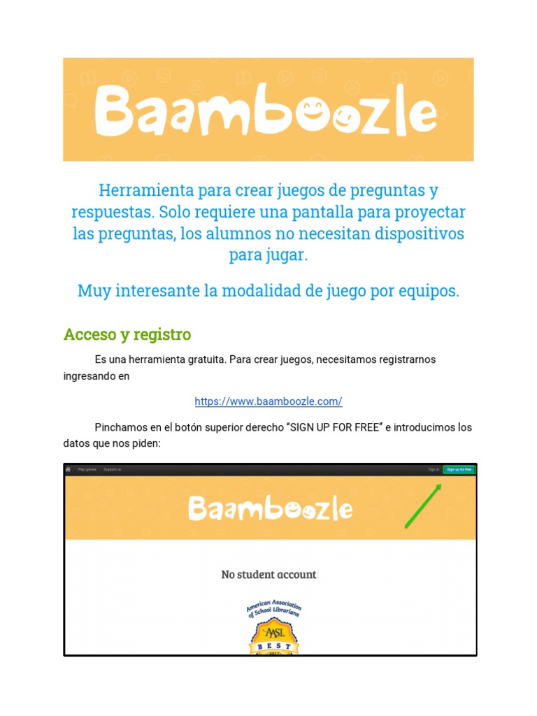 Bienvenidos!, Baamboozle - Baamboozle