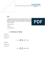 Well Logging Homework: 1-Volume of Shale