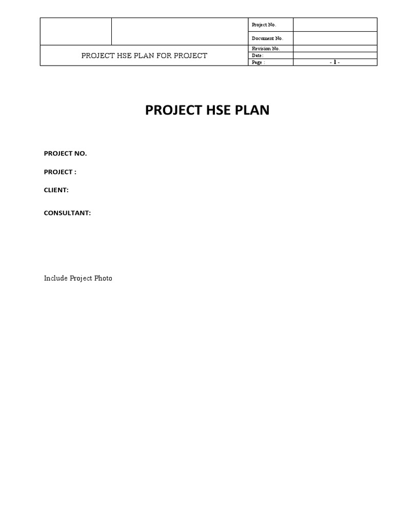Project HSE Plan | Download Free PDF | Occupational Safety And Health ...