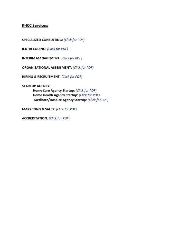 Kenyon HomeCare Consulting Services Overview | PDF | Professional ...