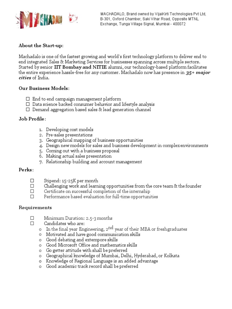 Business Development Intern - JD | PDF | Business | Art