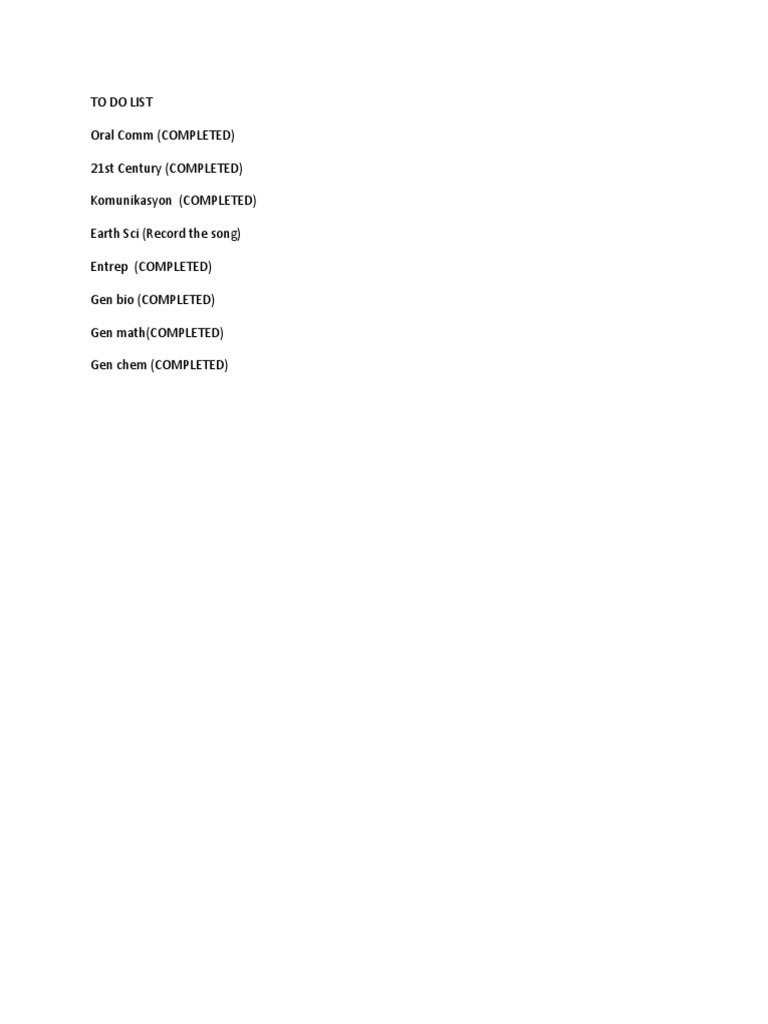 Completed Tasks and Pending Items | PDF