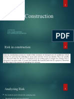 Risk in Construction: Lecture # 03 Engr. Yaseen Mahmood M.Sc. Earthquake Engineering