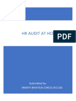 HR Audit at HCL: Submitted by-SRISHTI BHATEJA (19021141116)