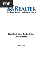 High Definition Audio Driver User's Manual