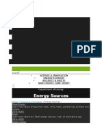 Energy Sources: See Bookmark