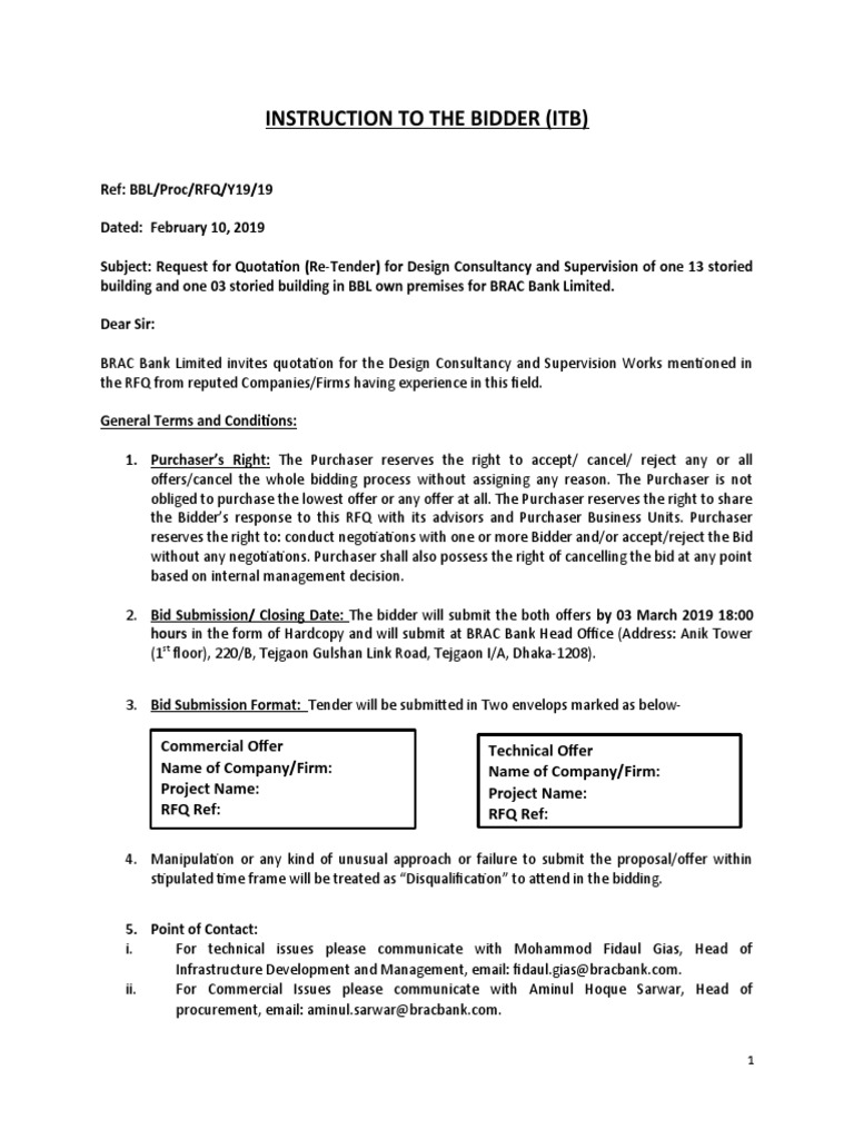 BRAC Bank Design Consultancy RFQ 2019 | PDF | Value Added Tax | Government