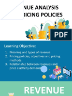 Revenue Analysis and Pricing Policies