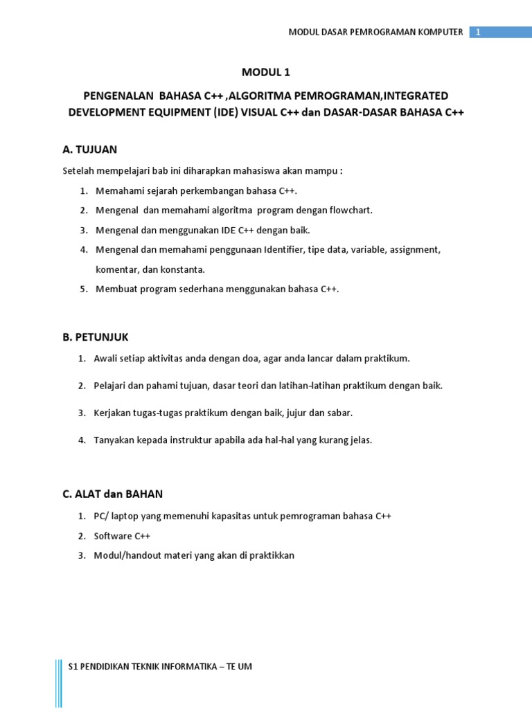 Pengenalan Pemrograman C++ dan IDE | PDF | Komputer