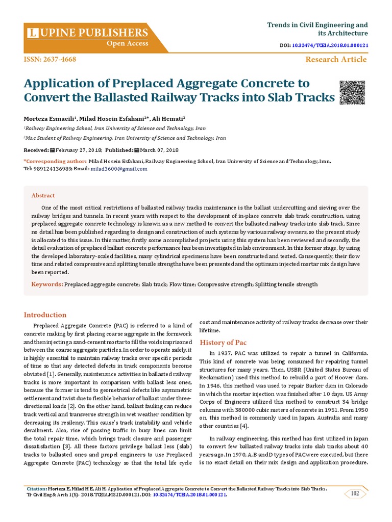 Application of Preplaced Aggregate Concrete To Con | PDF | Construction ...