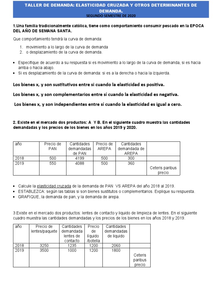 Elasticidad Cruzada de la Demanda | PDF | Elasticidad (economía ...