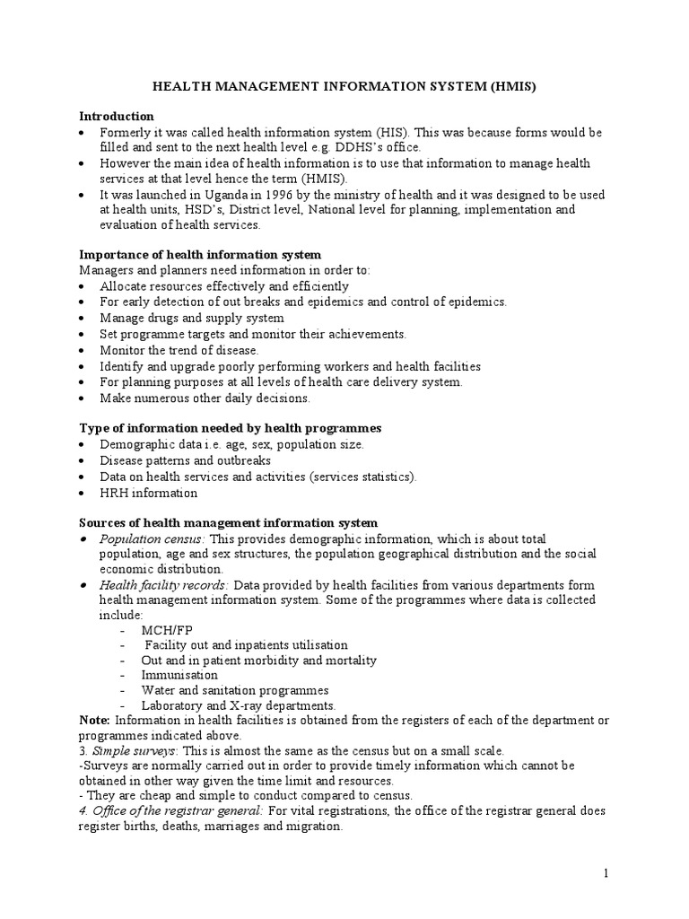 Health Management Information System PDF Health Informatics Patient