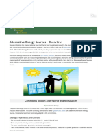 Commonly Known Alternative Energy Sources