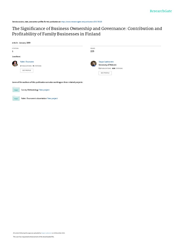 Family Business Impact on Finnish Economy | PDF | Social Capital ...