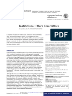 Institutional Ethics Committees: Policy Statement