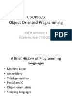 Oboprog Object Oriented Programming: FAITH Semester 1 Academic Year 20 20-2021