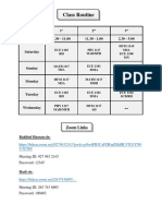 Class Routine: Zoom Links