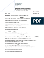 Department of Computer Applications: Instruction: Answers Should Be Written in English Only