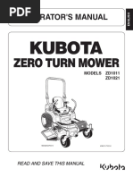 Kubota ZD1011 - ZD1021 Zero Turn Mower Operators Manual