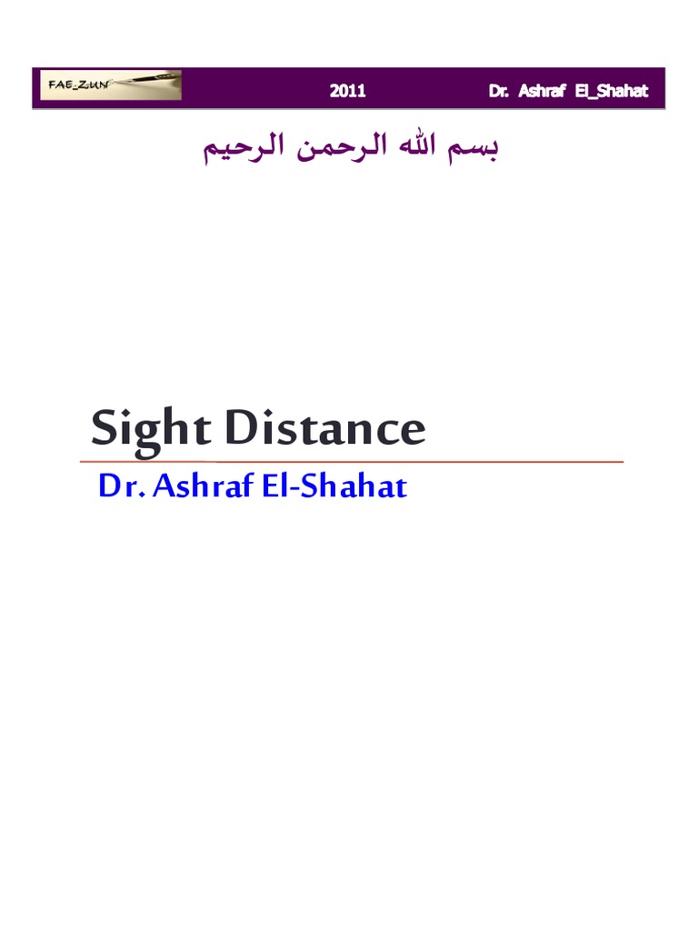 Sight Distance  PDF  Traffic  Transport Infrastructure