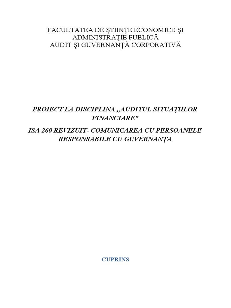 Isa 260 | PDF