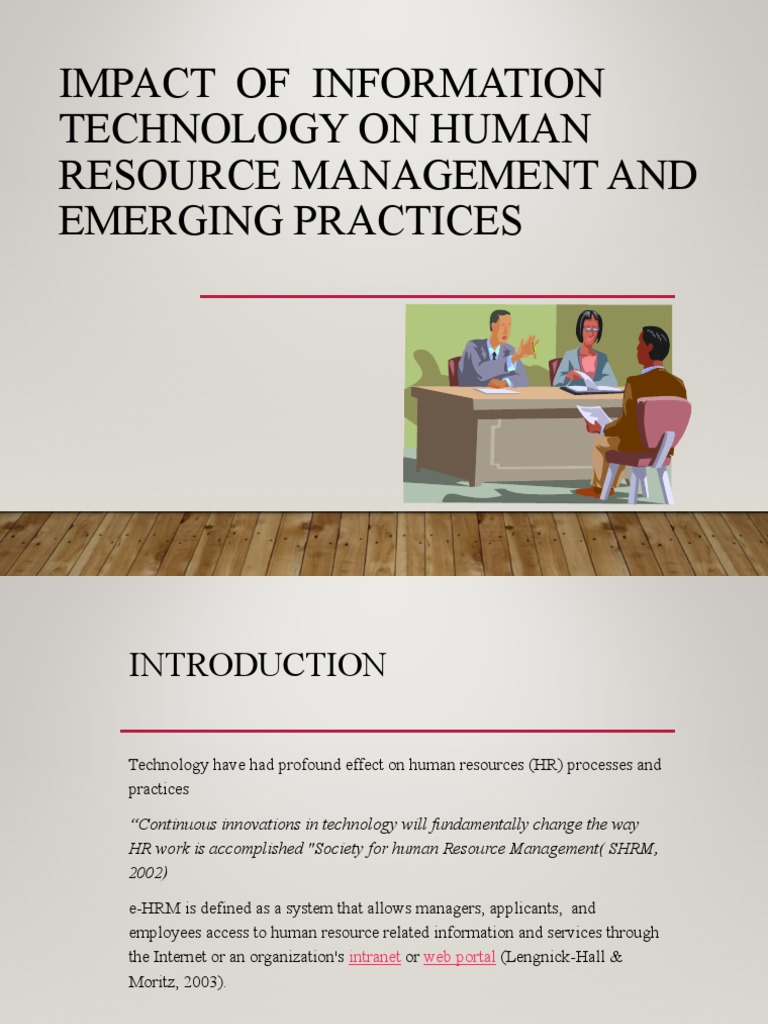 IT's Impact on HR Management Practices | PDF