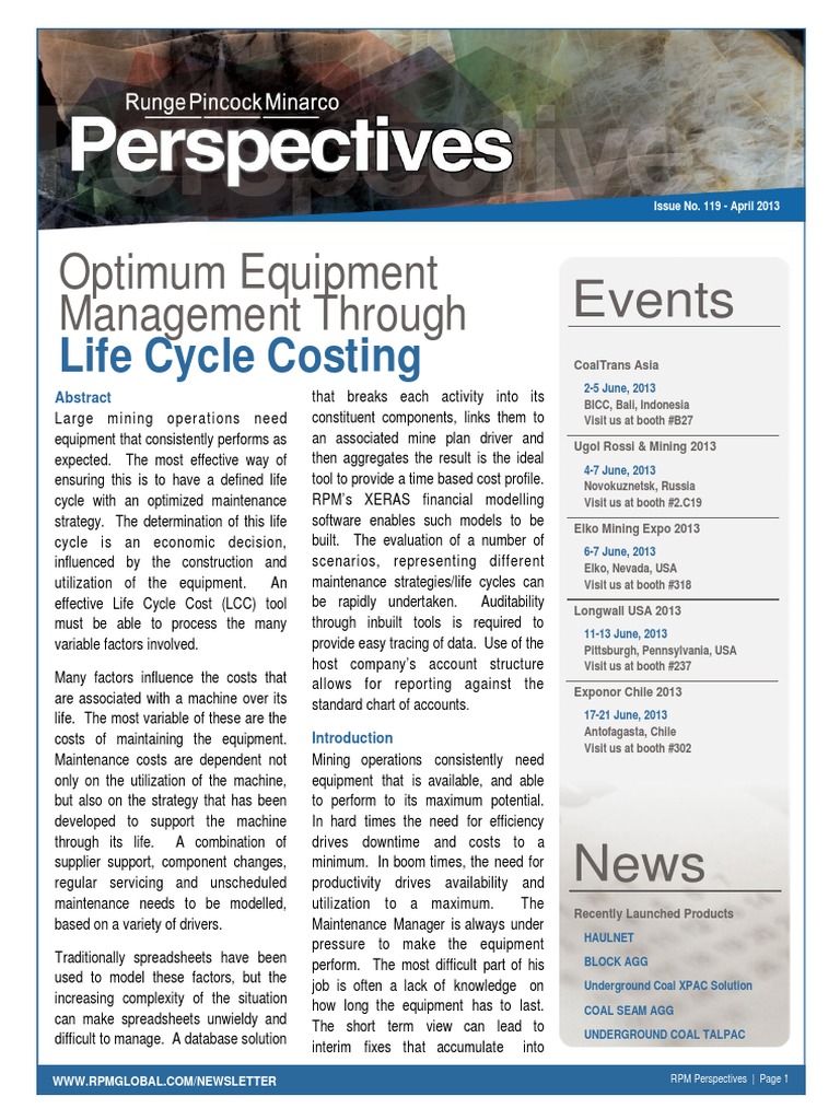 Optimum Equipment Management Through Life Cycle Costing PDF Spreadsheet Taxes