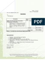 Quotation: Description Qty in Unit EXW/Unit EXW Price Areca Plates Making Machine - Hydraulic Type (STD)