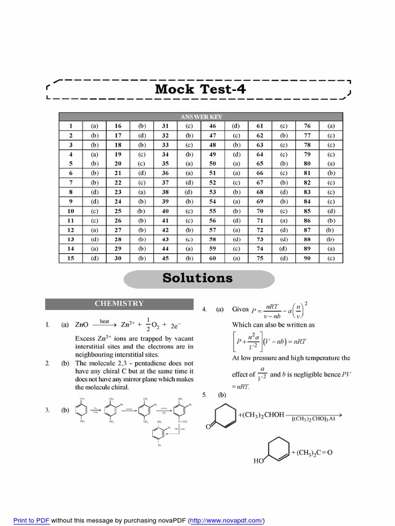 MOCK TEST 4 Solutions PDF | PDF