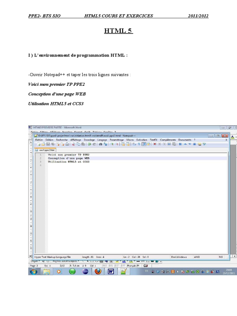0252 Formation Exercices html5 PDF | PDF | Langage de balisage | HTML5