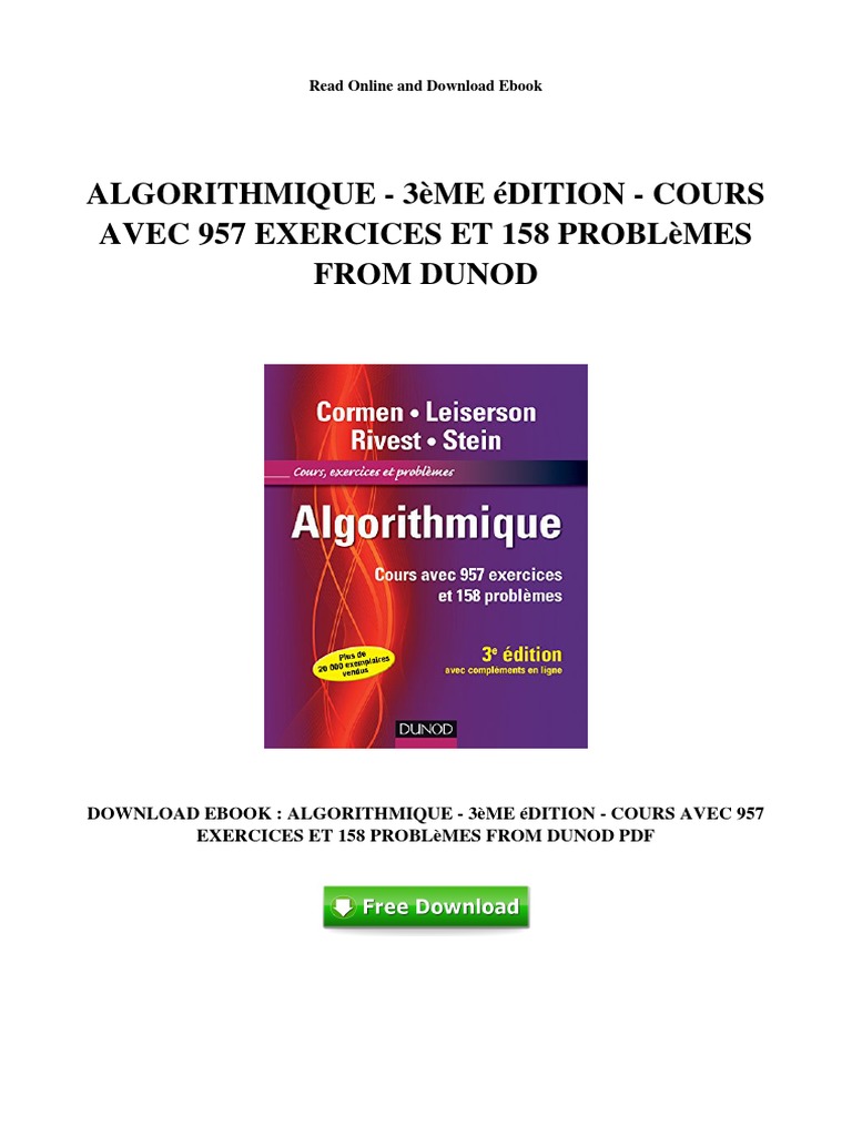 Algorithmique : Cours et Exercices PDF | PDF | Livres