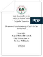 Arab American University Faculty of Graduate Studies Accounting Department