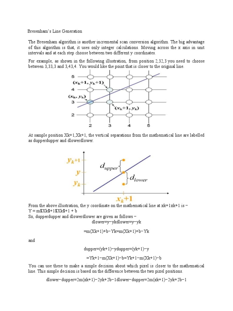 Bresenham Line Drawing Algo | PDF | Computer Programming | Algorithms ...